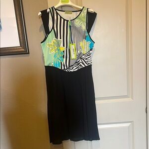 Versace Jeans Collection Black and White Midi Dress